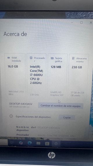 Portátil HP Elitebook 840 G5