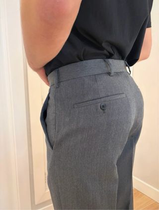 Pantalón Traje Prada Lana Virgen Gris