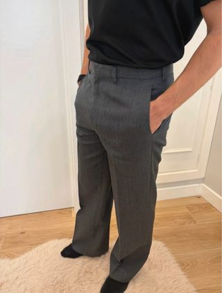 Pantalón Traje Prada Lana Virgen Gris