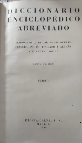 Diccionario enciclopédico abreviado tomo I