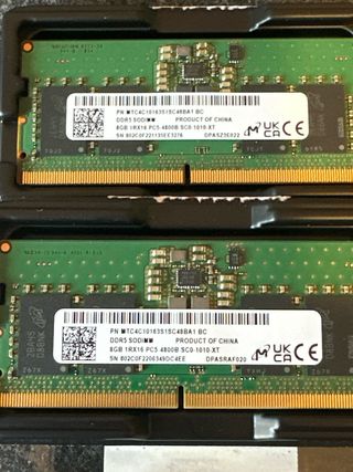 Ddr 5 so dimm 16 Gb 2x 8 Gb Micron