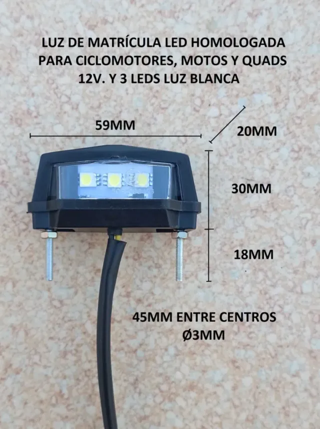 Piloto luz de matrícula led universal nueva