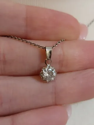 Collana argento e ciondolo in oro bianco