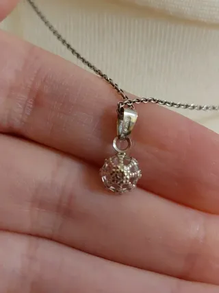 Collana argento e ciondolo in oro bianco