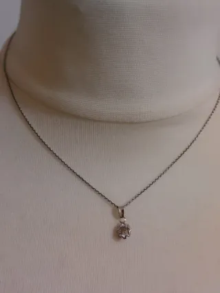 Collana argento e ciondolo in oro bianco
