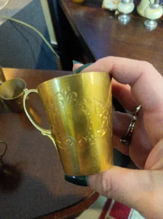 Servizio da caffè vintage in ottone