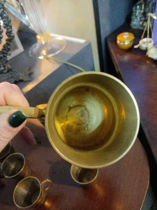 Servizio da caffè vintage in ottone