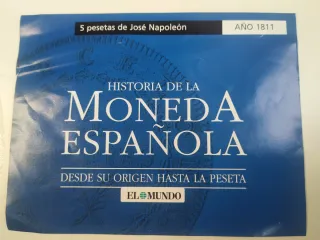 2 Monedas replica de 5 Ptas J. Napoleón y estuche.
