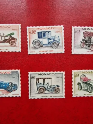 Serie francobolli Monaco auto d'epoca