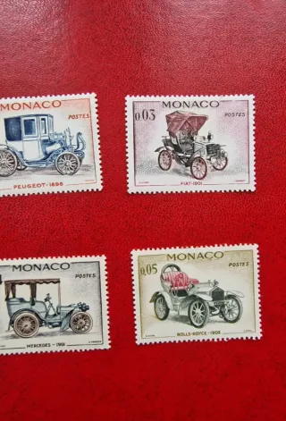 Serie francobolli Monaco auto d'epoca