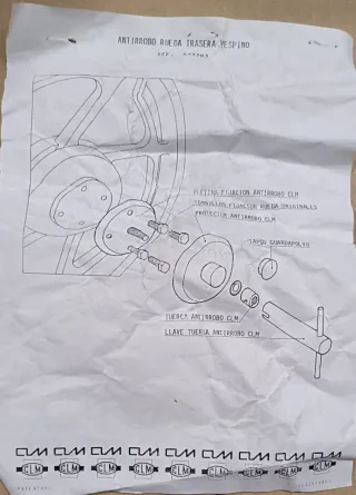 Antirrobo para rueda trasera Vespino