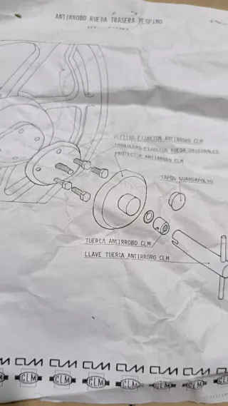 Antirrobo para rueda trasera Vespino