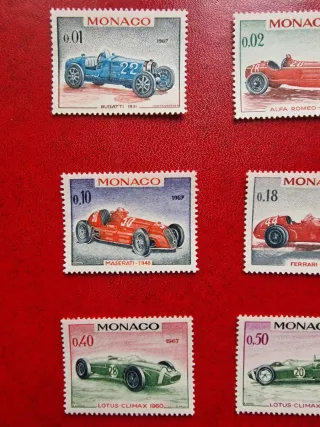 Serie francobolli Monaco auto d'epoca