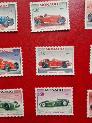 Serie francobolli Monaco auto d'epoca