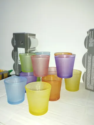 12 Bicchieri Vetro Colorati Acqua