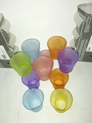 12 Bicchieri Vetro Colorati Acqua