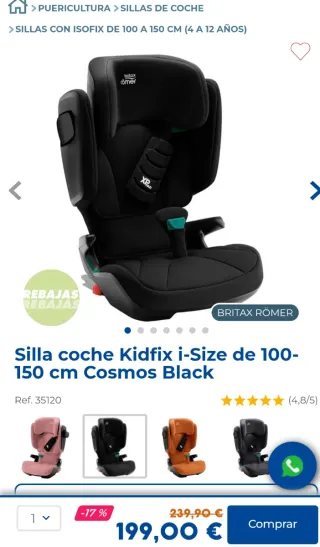 Silla coche niño Britax Romer kidfix Grupo 2/3
