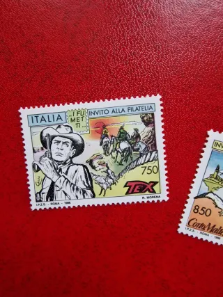 Set 2 Francobolli Italia Tex Corto Maltese