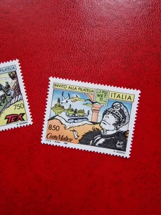 Set 2 Francobolli Italia Tex Corto Maltese