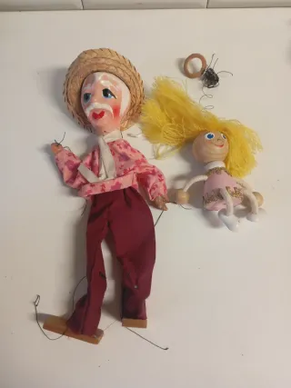 2 Marionetas Antiguas,necesitas arreglos cuerdas