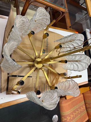 Lámpara de araña grande con 10 luces de Carl Fager