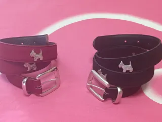 Due cinture vintage rossa nera tg 75/80