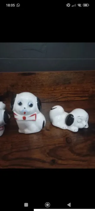 Figuras Perros Vintage Cerámica (4 Unidades)