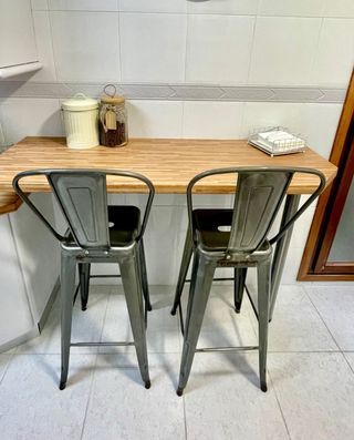 2 Taburetes de acero  alto 75cm cromado