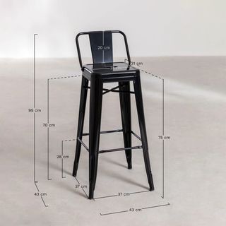 2 Taburetes de acero  alto 75cm cromado