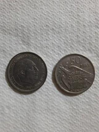 Monedas de 50 pstas 1957 estrella 58