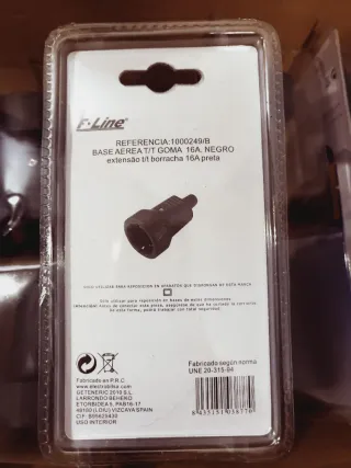 12 uds Base aérea goma T/T 16A negro