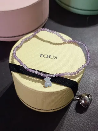 Pulsera Amatistas Elástica Plata