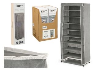 Zapatero 9 estantes tela gris