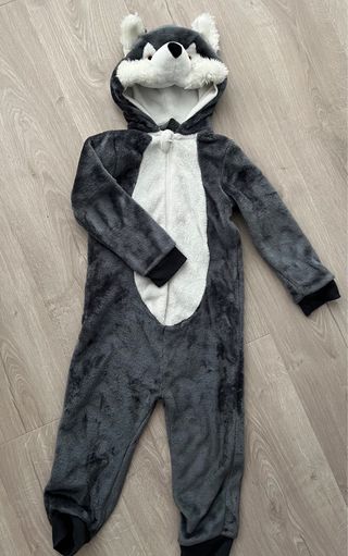Pijama/Disfraz di Lupo Taglia 4-5 Anni