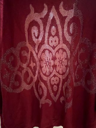 Rebecon burdeos con hilo de plata