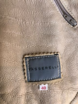 Abrigo Passerella de piel y pelo beige auténtico