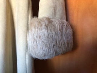 Abrigo Passerella de piel y pelo beige auténtico