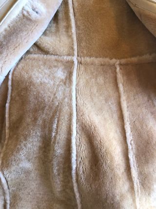 Abrigo Passerella de piel y pelo beige auténtico