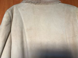 Abrigo Passerella de piel y pelo beige auténtico