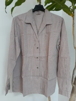 Camicia Stefanel a quadri grigio perla e bordeaux