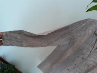 Camicia Stefanel a quadri grigio perla e bordeaux