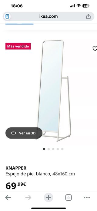 Specchio da terra KNAPPER IKEA bianco