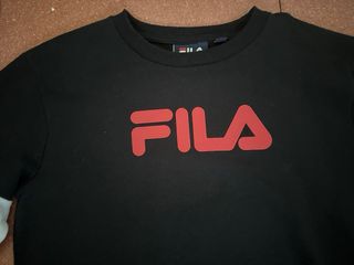 Sudadera Fila Negra Talla S Logo Rojo