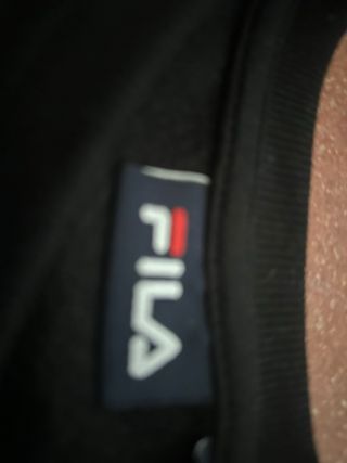 Sudadera Fila Negra Talla S Logo Rojo