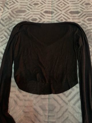 Top manga larga negro