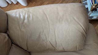 Sofá de Piel Beige 3+2