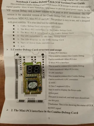 Placa de chequeo JW PCI, para ordenador portátil,