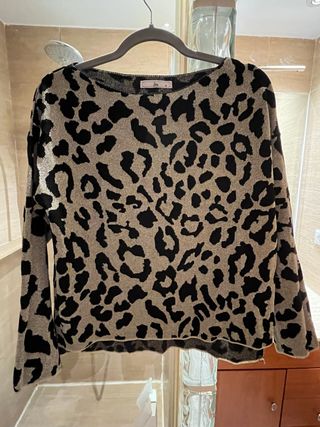 Jersey de hilo print negro y dorado