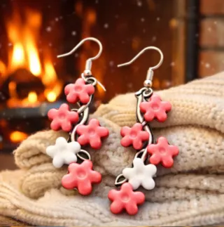 Llamativos Pendientes coral de plata