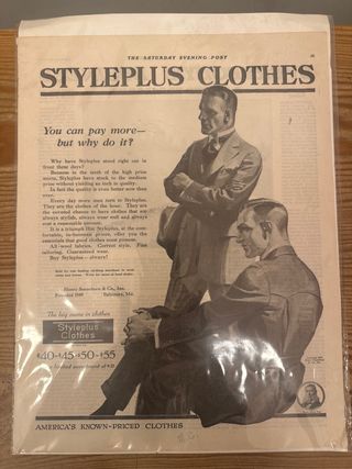 Hoja de periódico The Saturday Evening Post